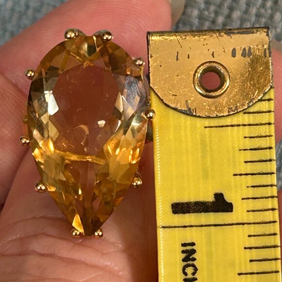 Pear Shape Citrine Ring and Pendant 40ct total - Picture 7 of 13